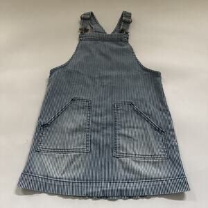 Gymboree Jean Overall Skirt Pin Striped Bib Girls Kids Youth Size 7 Denim